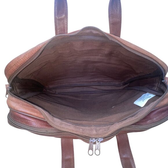 Heritage Men’s Brown Full Grain Leather With Strap & Handles Portfolio Bag - Picture 10 of 15